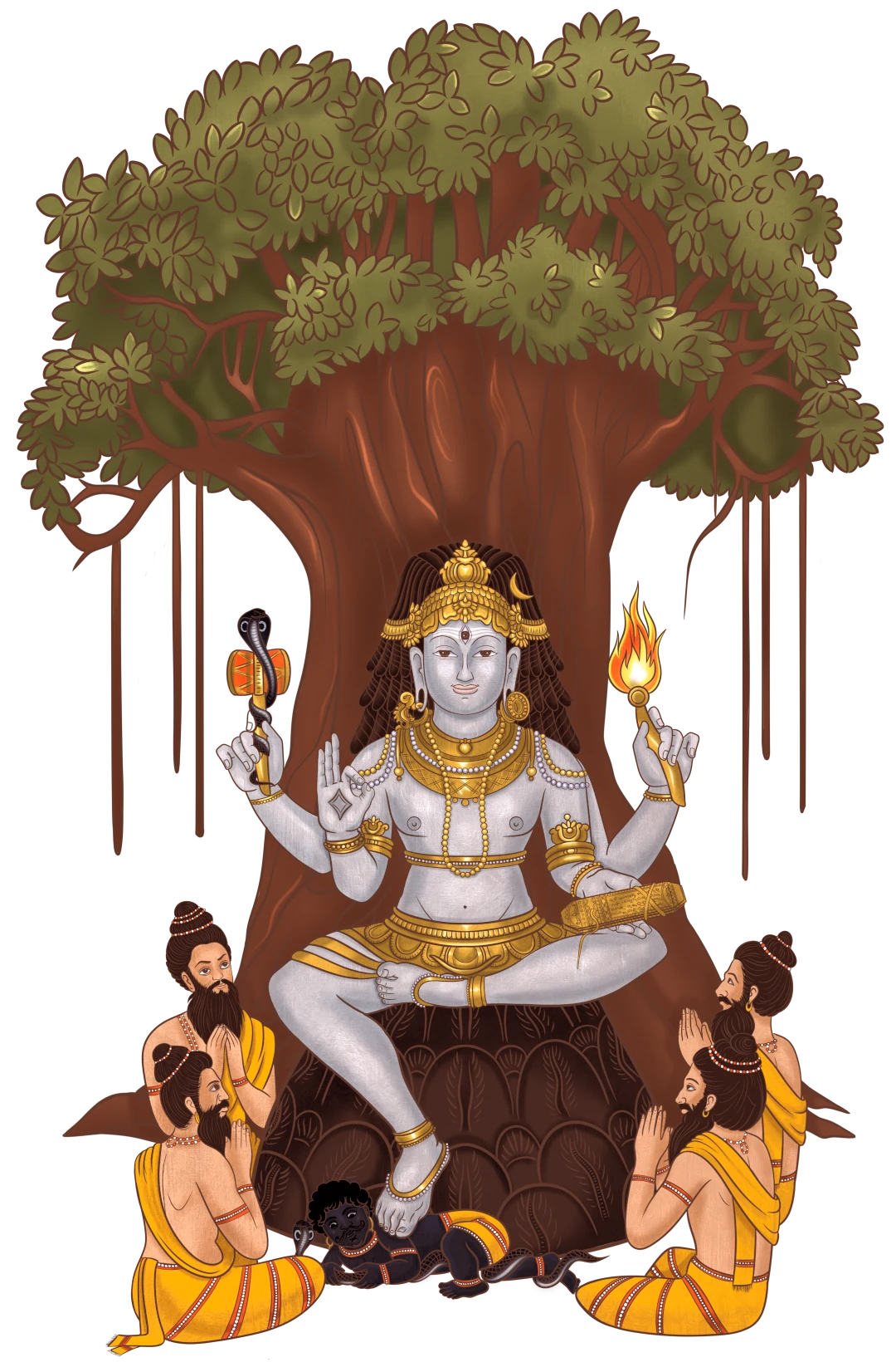 Dakṣiṇāmūrti – Aspekt von Śiva als wohlwollender Lehrer (Guru) der ganzen Welt.