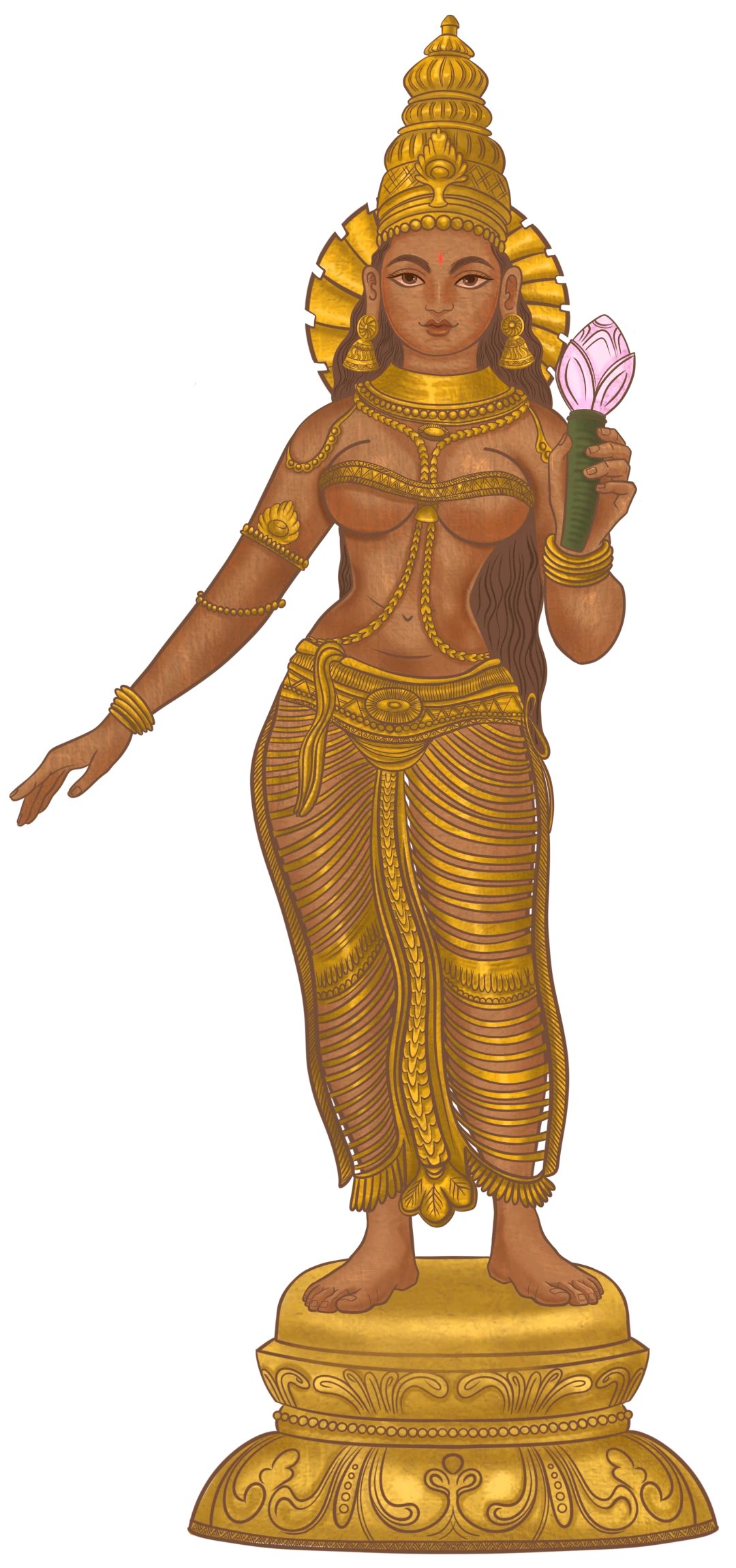 Saraṇyū Devī – Göttin, die Morgenröte und Morgenlicht symbolisiert, Ehefrau der Sonne.